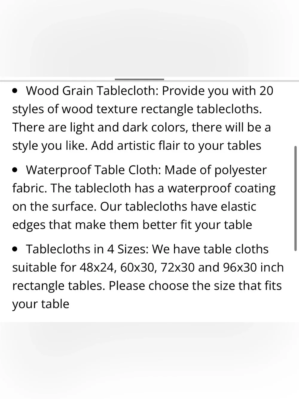 Wood Grain Vinyl Tablecloth Rectangular 48x24 TAN BROWN